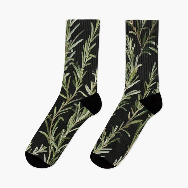 Item preview, Black Rosemary Mediterranean Herbs and Healing Plants Herbal Allover Pattern designed and sold by DreamCraze.