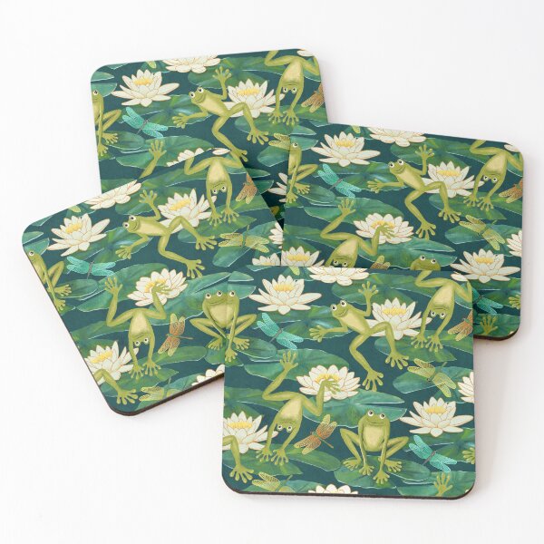 Item preview, Emerald Green Lucky Leap Frogs and Lush Lily Pads designed and sold by micklyn.