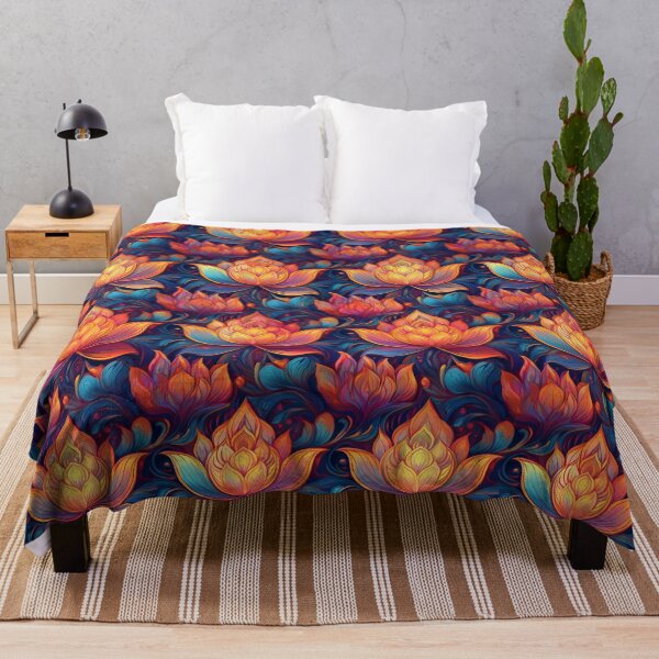 Item preview, Lotus inspired psychedelic colourful floral design #03 designed and sold by GeoffBeattie.
