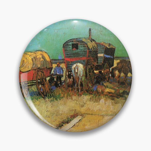 Item preview, Encampment of Gypsies with Caravans Vincent van Gogh painting designed and sold by ArtUnova.