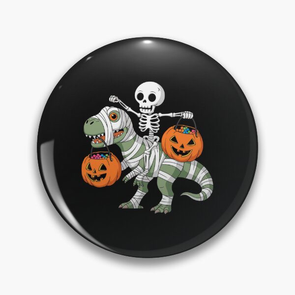 Item preview,  Happy Halloween Skeleton on T Rex  Mummy Dinosaur Halloween Candy Grab designed and sold by SOUFIANE1991.