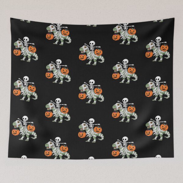 Item preview,  Happy Halloween Skeleton on T Rex  Mummy Dinosaur Halloween Candy Grab designed and sold by SOUFIANE1991.