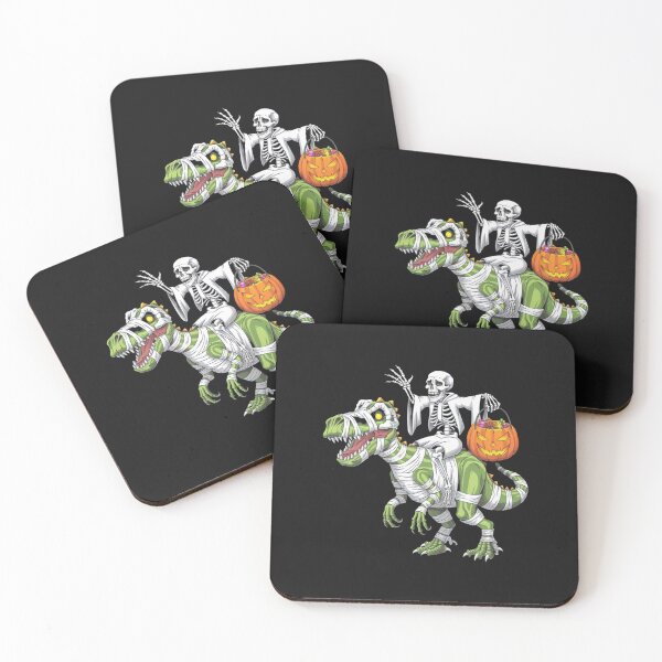 Item preview, Happy Halloween Skeleton on T Rex  Mummy Dinosaur Halloween Candy Grab designed and sold by SOUFIANE1991.