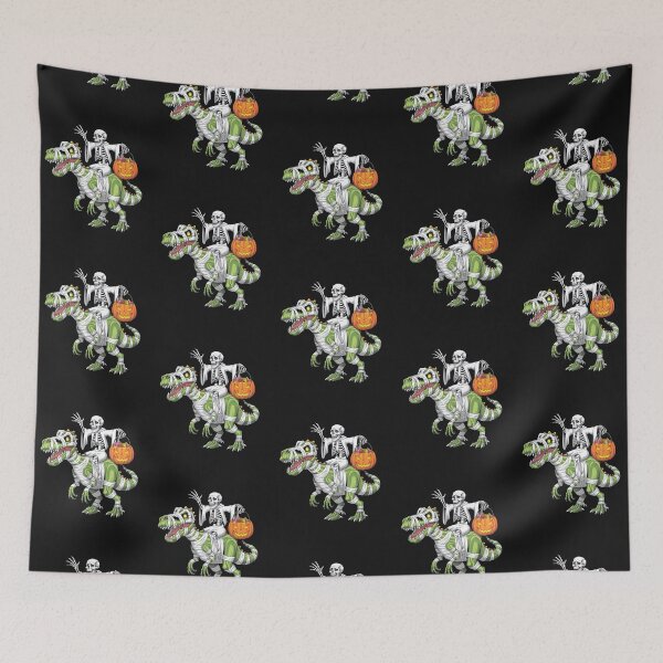 Item preview, Happy Halloween Skeleton on T Rex  Mummy Dinosaur Halloween Candy Grab designed and sold by SOUFIANE1991.