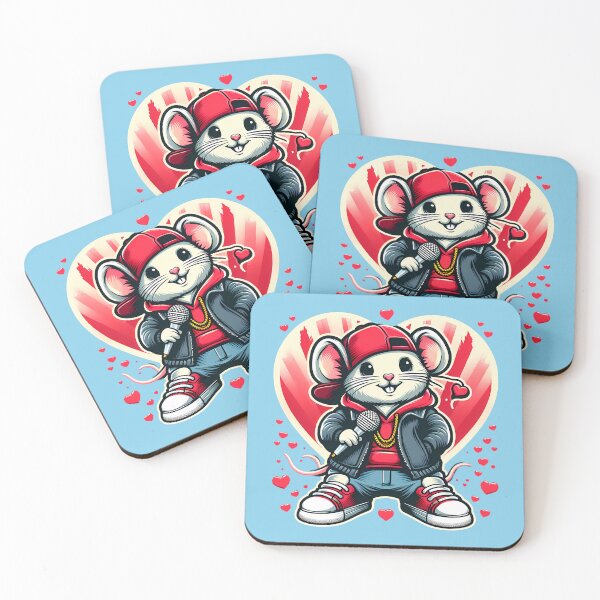 Item preview, Rap Mouse Cartoon with Love Heart designed and sold by ZetaDream.