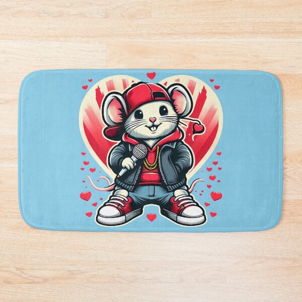 Item preview, Rap Mouse Cartoon with Love Heart designed and sold by ZetaDream.