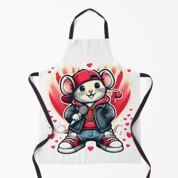Item preview, Rap Mouse Cartoon with Love Heart designed and sold by ZetaDream.