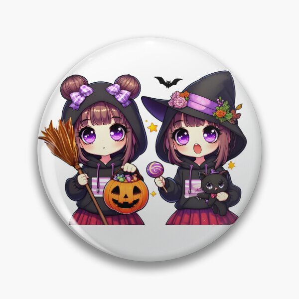 Item preview, Bangsbun's Double Trouble - Halloween Witch Twins designed and sold by bangsbun.
