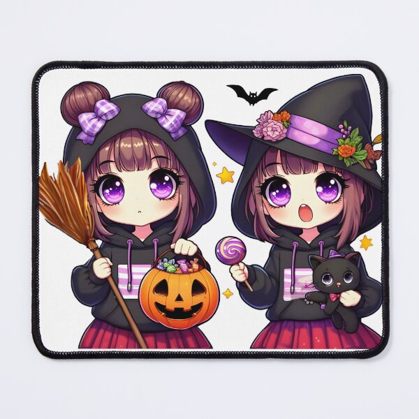 Item preview, Bangsbun's Double Trouble - Halloween Witch Twins designed and sold by bangsbun.