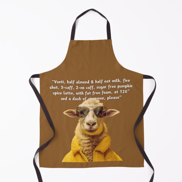 Item preview, “Venti, half almond & half oat milk, five shot, 3-caff, 2-no caff, sugar free pumpkin spice latte, with fat free foam, at 120° and a dash of cinnamon, please”  (Halloween, Fall, Thanksgiving theme) designed and sold by Evie Gerontis.
