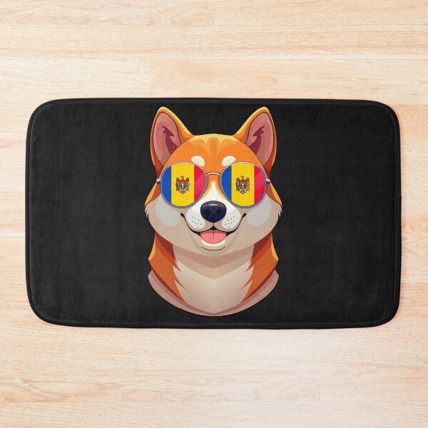 Item preview, Vintage Patriotic Shiba Inu Moldovan Flag designed and sold by DreamBrushy.