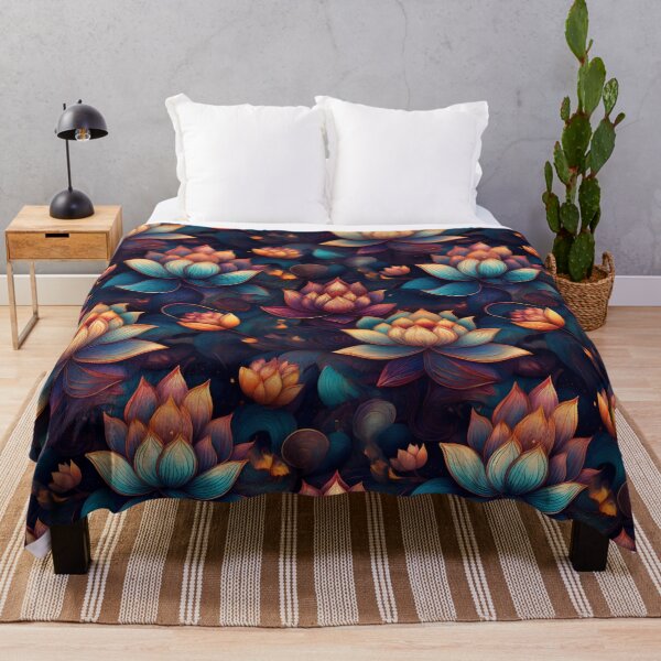 Item preview, Lotus inspired psychedelic colourful floral design #13 designed and sold by GeoffBeattie.