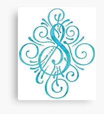 Watercolor Monogram S Canvas Print