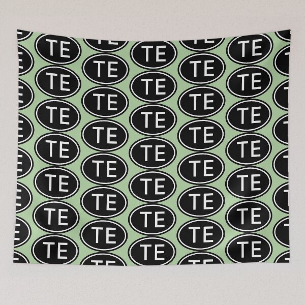 Item preview, TE Initials Monogram Oval White Letters designed and sold by Jeallan Designs.