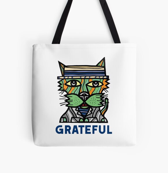 "Grateful" All Over Print Tote Bag