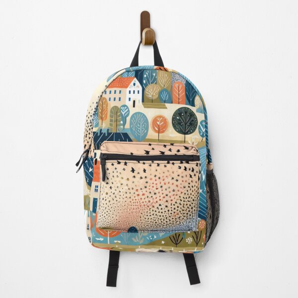 Item preview, Scandinavian Folk Art village murmuration  by heidiannemorris designed and sold by FOLK ART FUSION by heidiannemorris.