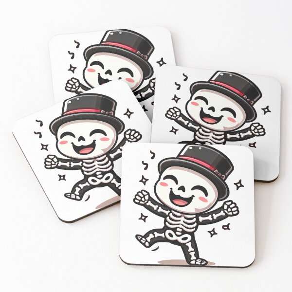Item preview, Happy Dancing Skeleton with Top Hat Cute Halloween Fun designed and sold by Pattamo1.
