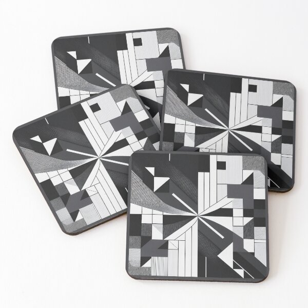 Item preview, An abstract pattern design where black and white squares dissolve into each other. designed and sold by HEMRO.