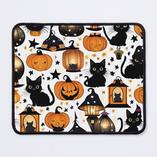 Item preview, Witchy Cats and Pumpkins Halloween Theme designed and sold by CharismaticMindArt.