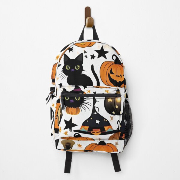 Item preview, Witchy Cats and Pumpkins Halloween Theme designed and sold by CharismaticMindArt.