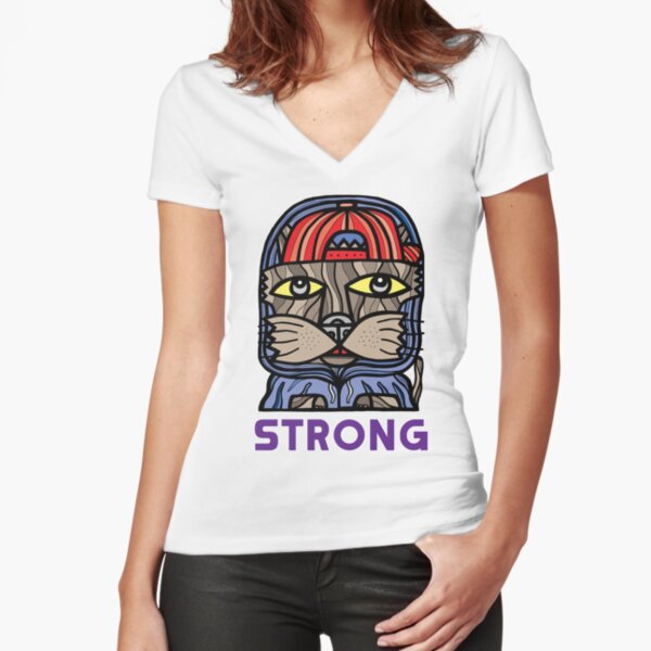 "Strong" Fitted V-Neck T-Shirt