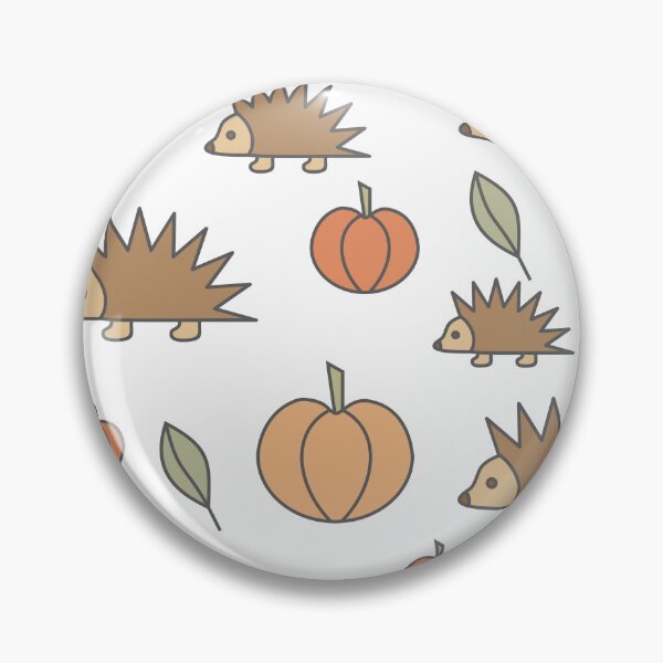 Item preview, Hedgehogs and pumpkins, autumn composition/ brown, orange, green. designed and sold by My-fake-places.
