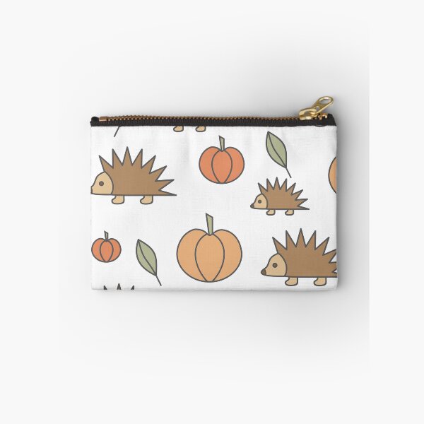 Item preview, Hedgehogs and pumpkins, autumn composition/ brown, orange, green. designed and sold by My-fake-places.