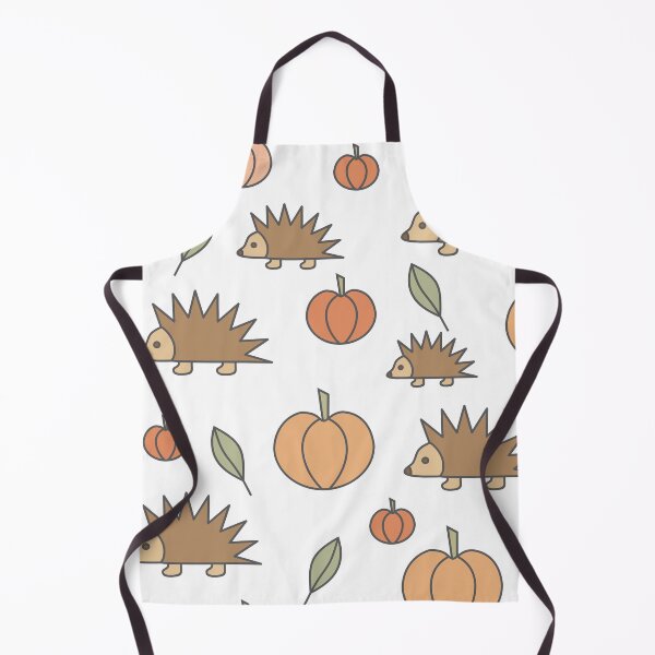 Item preview, Hedgehogs and pumpkins, autumn composition/ brown, orange, green. designed and sold by My-fake-places.