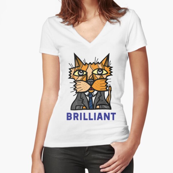 "Brilliant" Fitted V-Neck T-Shirt