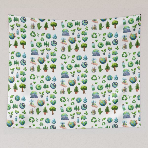 Item preview, Eco-Friendly Earth Day Sticker Set - Green Energy & Nature Icons designed and sold by FlowerMyLove.