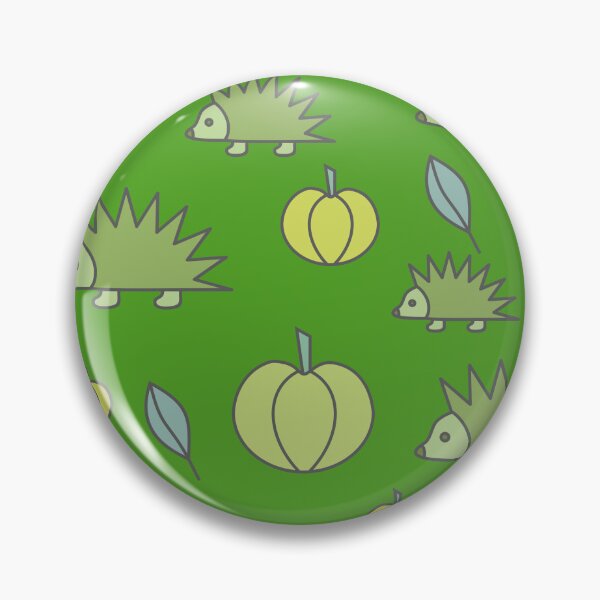 Item preview, Hedgehogs and pumpkins, autumn composition/ vivid colors,green, rotten green, pea green. designed and sold by My-fake-places.