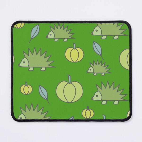 Item preview, Hedgehogs and pumpkins, autumn composition/ vivid colors,green, rotten green, pea green. designed and sold by My-fake-places.