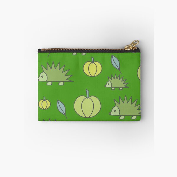 Item preview, Hedgehogs and pumpkins, autumn composition/ vivid colors,green, rotten green, pea green. designed and sold by My-fake-places.