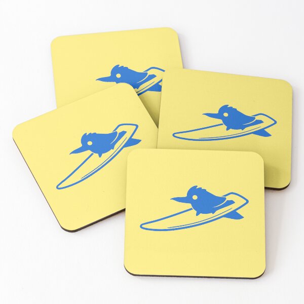 Item preview, Kookaburra is surfing. Minimal art for summer sports lovers in blie ink designed and sold by martodesign.