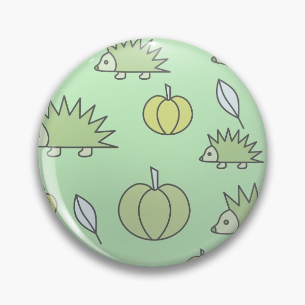 Item preview, Hedgehogs and pumpkins, autumn composition/ pastel colors,green, rotten green, pea green. designed and sold by My-fake-places.