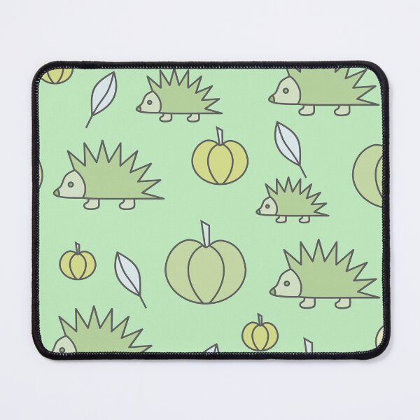 Item preview, Hedgehogs and pumpkins, autumn composition/ pastel colors,green, rotten green, pea green. designed and sold by My-fake-places.