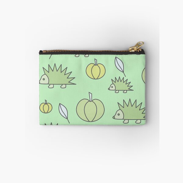 Item preview, Hedgehogs and pumpkins, autumn composition/ pastel colors,green, rotten green, pea green. designed and sold by My-fake-places.