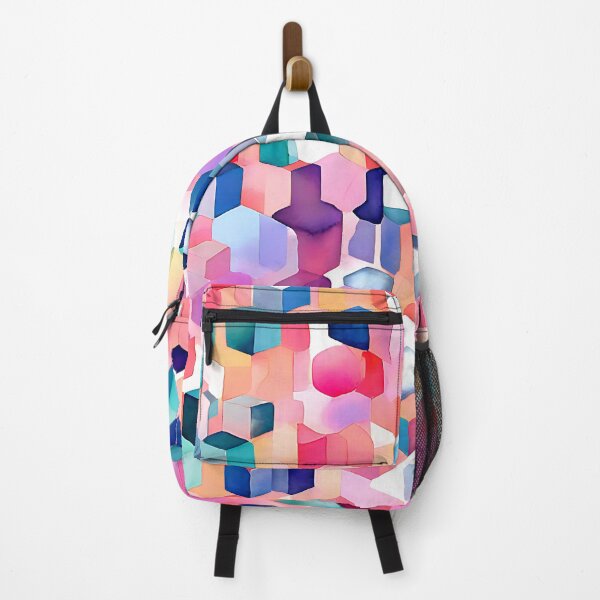 Item preview, A soft, artistic pattern where the cubes are filled with watercolor textures in pastel shades designed and sold by Tchoice.
