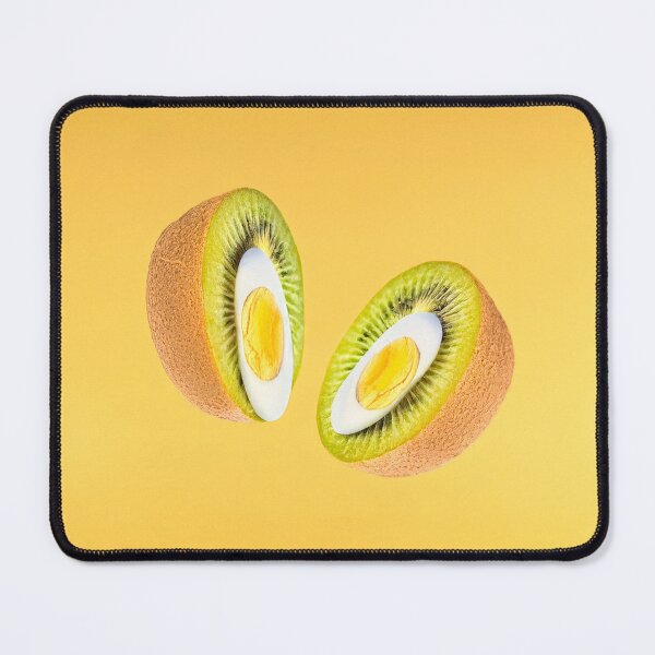 Item preview, Two halves of a kiwi fruit with egg inside on yellow designed and sold by Photopat.