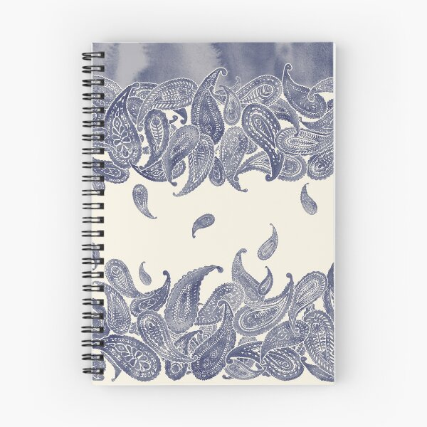 Item preview, Monochrome Paisley Rain in Blue and Cream designed and sold by micklyn.