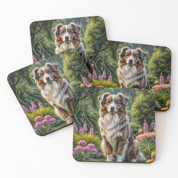 Item preview, Kylie Australian Shepherd Dog Portrait Painting designed and sold by Heart and Soul Studio.