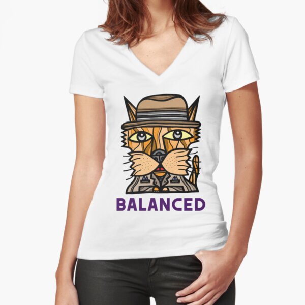 "Balanced" Fitted V-Neck T-Shirt