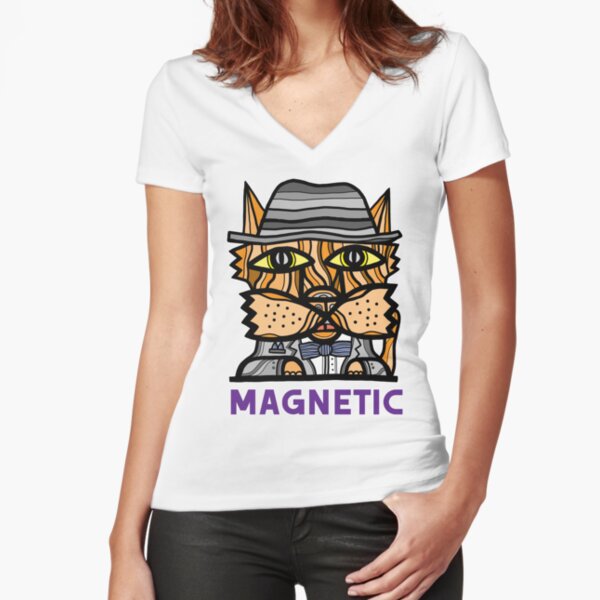 "Magnetic" Fitted V-Neck T-Shirt