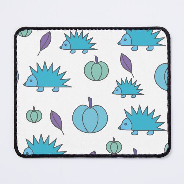 Item preview, Hedgehogs and pumpkins, autumn composition/ vivid colors,blue, purple. designed and sold by My-fake-places.