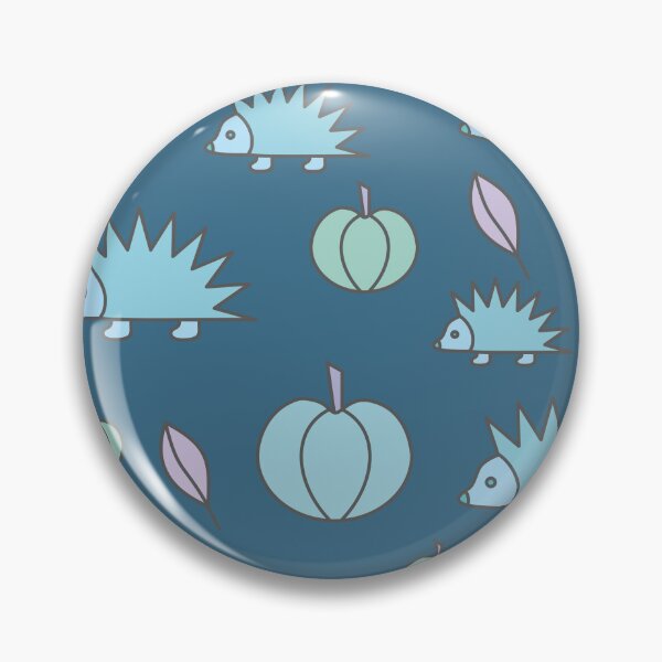 Item preview, Hedgehogs and pumpkins, autumn composition/ pastel colors,sky blue. designed and sold by My-fake-places.