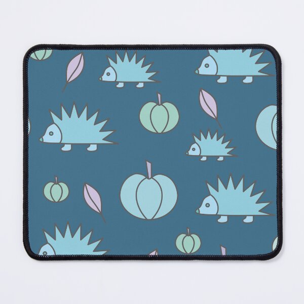 Item preview, Hedgehogs and pumpkins, autumn composition/ pastel colors,sky blue. designed and sold by My-fake-places.