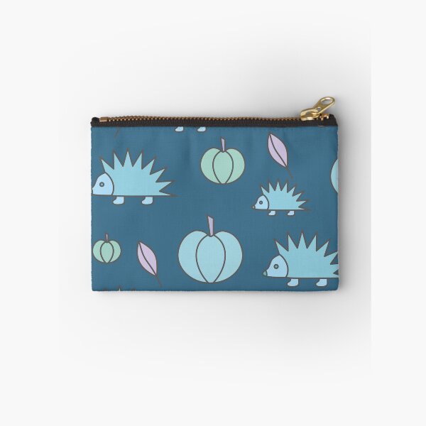 Item preview, Hedgehogs and pumpkins, autumn composition/ pastel colors,sky blue. designed and sold by My-fake-places.