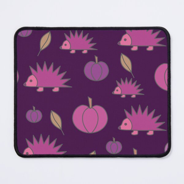 Item preview, Hedgehogs and pumpkins, autumn composition/ vivid colors,purple, magenta. designed and sold by My-fake-places.