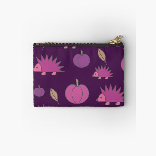Item preview, Hedgehogs and pumpkins, autumn composition/ vivid colors,purple, magenta. designed and sold by My-fake-places.