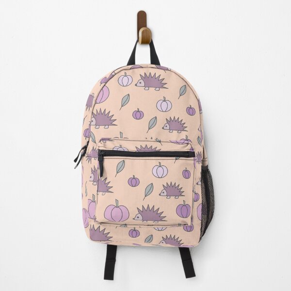 Item preview, Hedgehogs and pumpkins, autumn composition/ dark,pastel colors,purple, pink. designed and sold by My-fake-places.